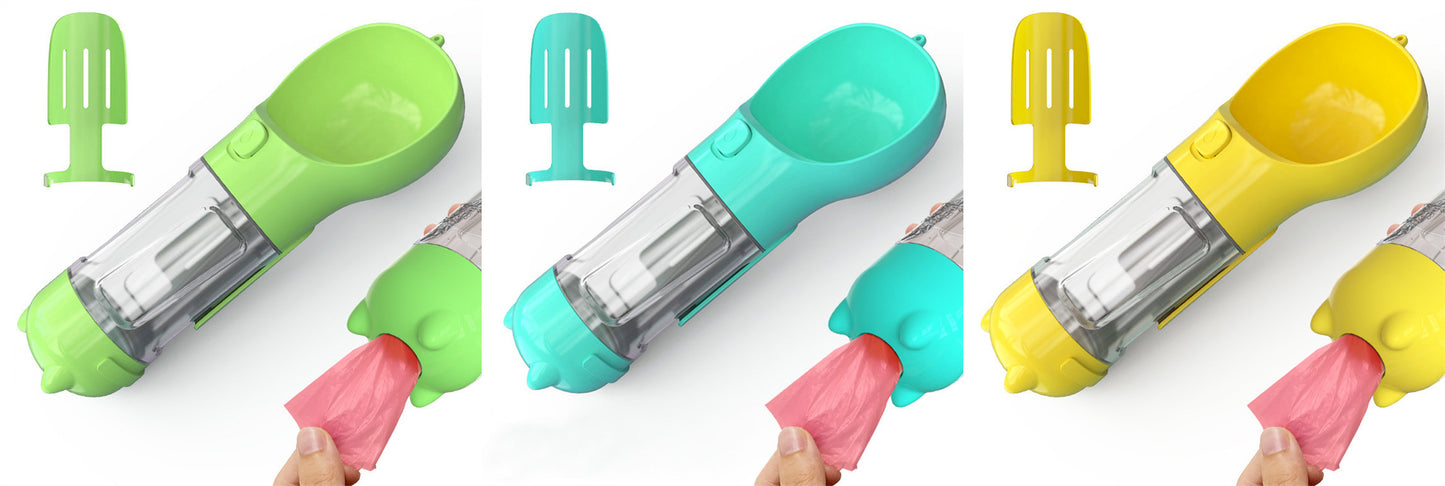 3-in-1 Pet Travel Water Bottle Feeder