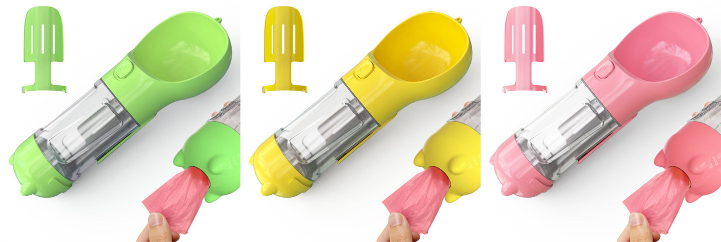3-in-1 Pet Travel Water Bottle Feeder