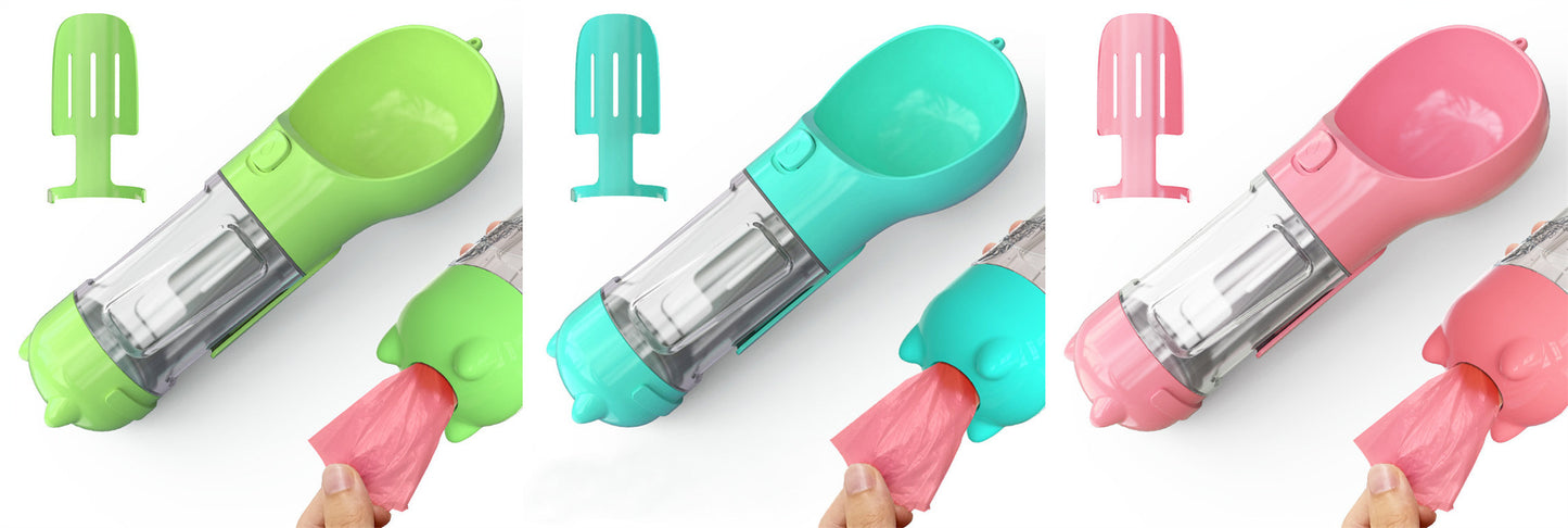 3-in-1 Pet Travel Water Bottle Feeder