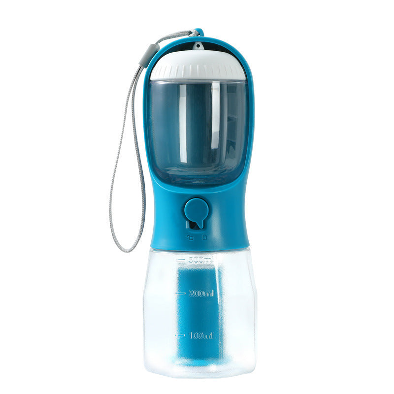 3-in-1 Portable Dog Water Bottle with Food & Waste Bag Holder