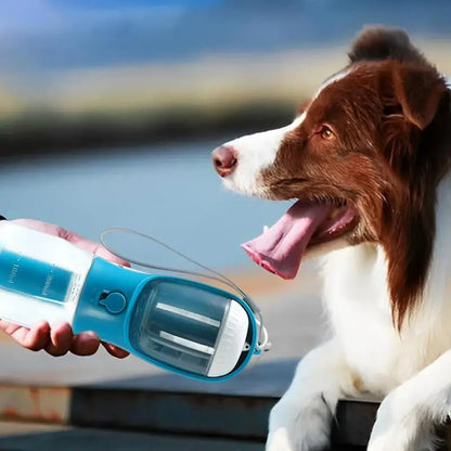 3-in-1 Portable Dog Water Bottle with Food & Waste Bag Holder