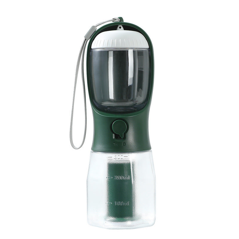 3-in-1 Portable Dog Water Bottle with Food & Waste Bag Holder