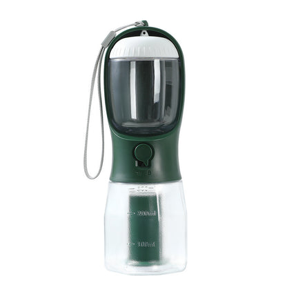 3-in-1 Portable Dog Water Bottle with Food & Waste Bag Holder