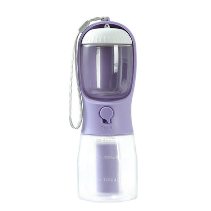 3-in-1 Portable Dog Water Bottle with Food & Waste Bag Holder