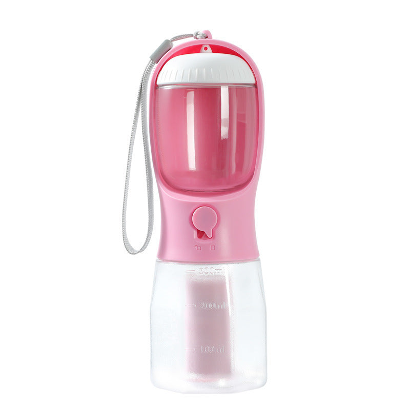 3-in-1 Portable Dog Water Bottle with Food & Waste Bag Holder